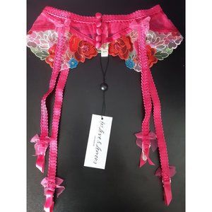 For Love & Lemons Fushia/Pink Floral Garter Belt Size XXS